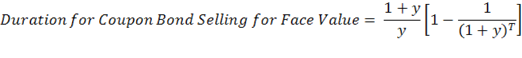 Duration Formula for Coupon Bond Selling for Face Value