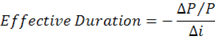 Effective Duration formula.