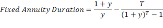Fixed Annuity Duration Formula